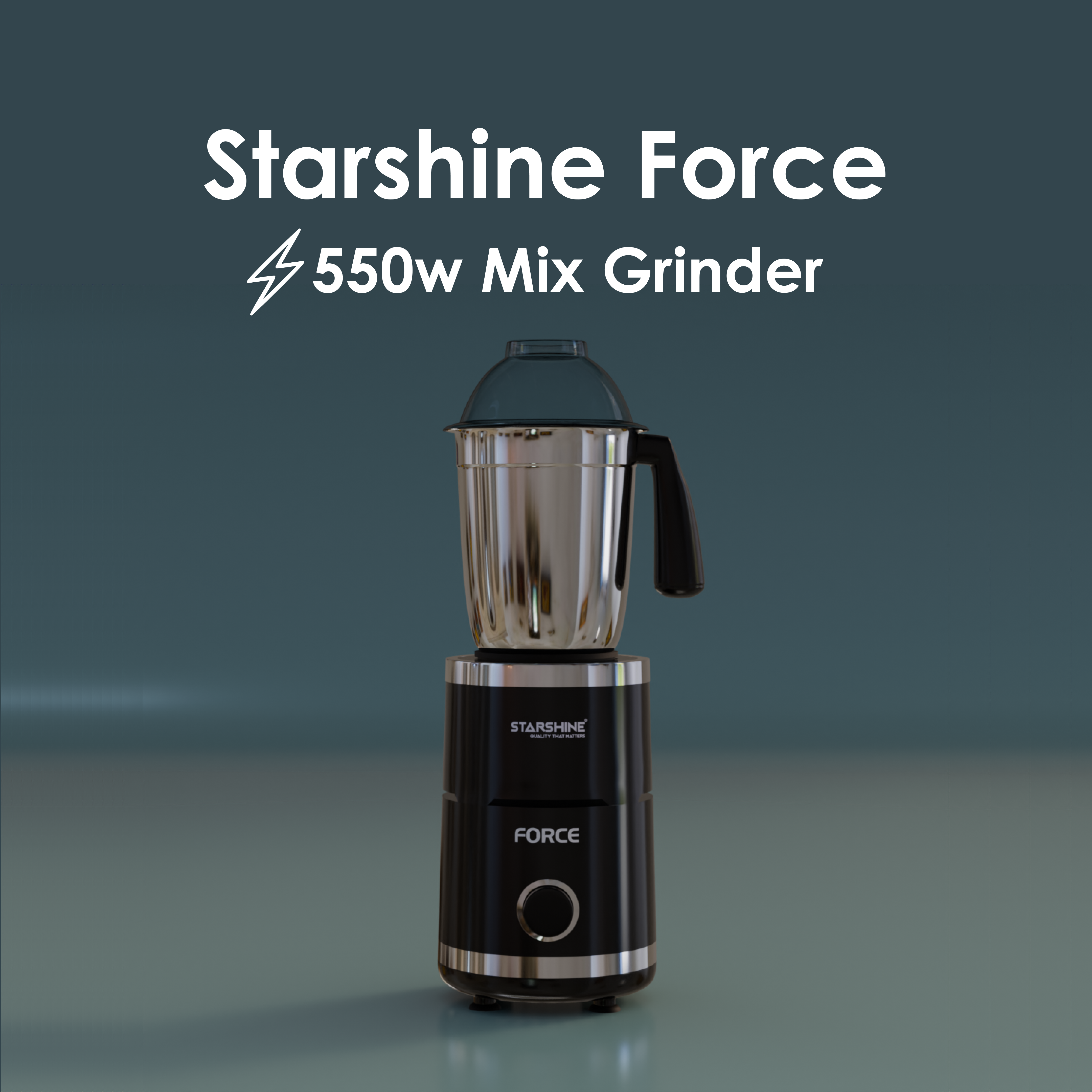 Starshine Force 550W Mixer Grinder, 3 Jars (Black)