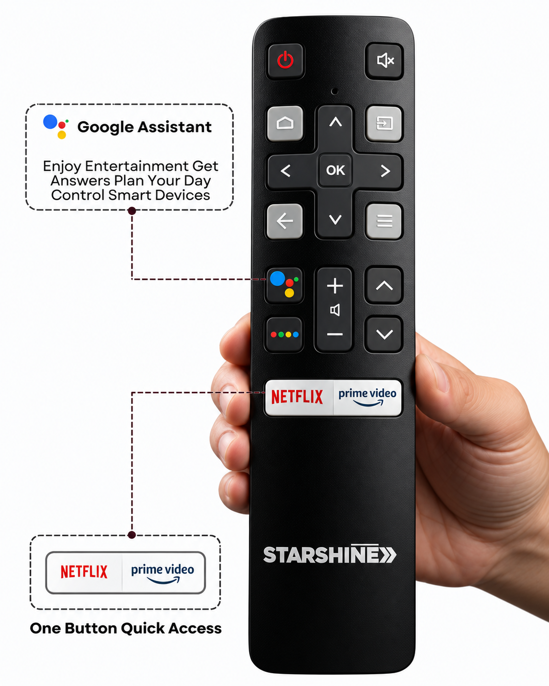 Starshine 165 cm (65 Inches) LED TV | ATPL-6500 (Black) 3 Years Warranty