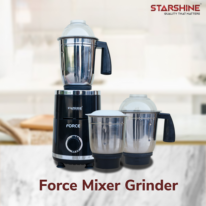 Starshine Force 550W Mixer Grinder, 3 Jars (Black)