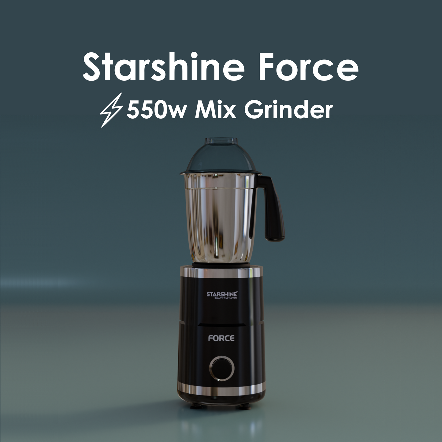 Starshine Force 550W Mixer Grinder, 3 Jars (Black)