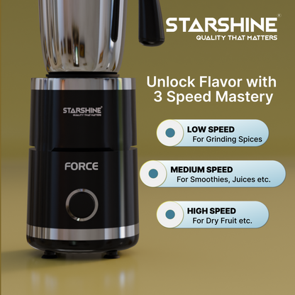 Starshine Force 550W Mixer Grinder, 3 Jars (Black)