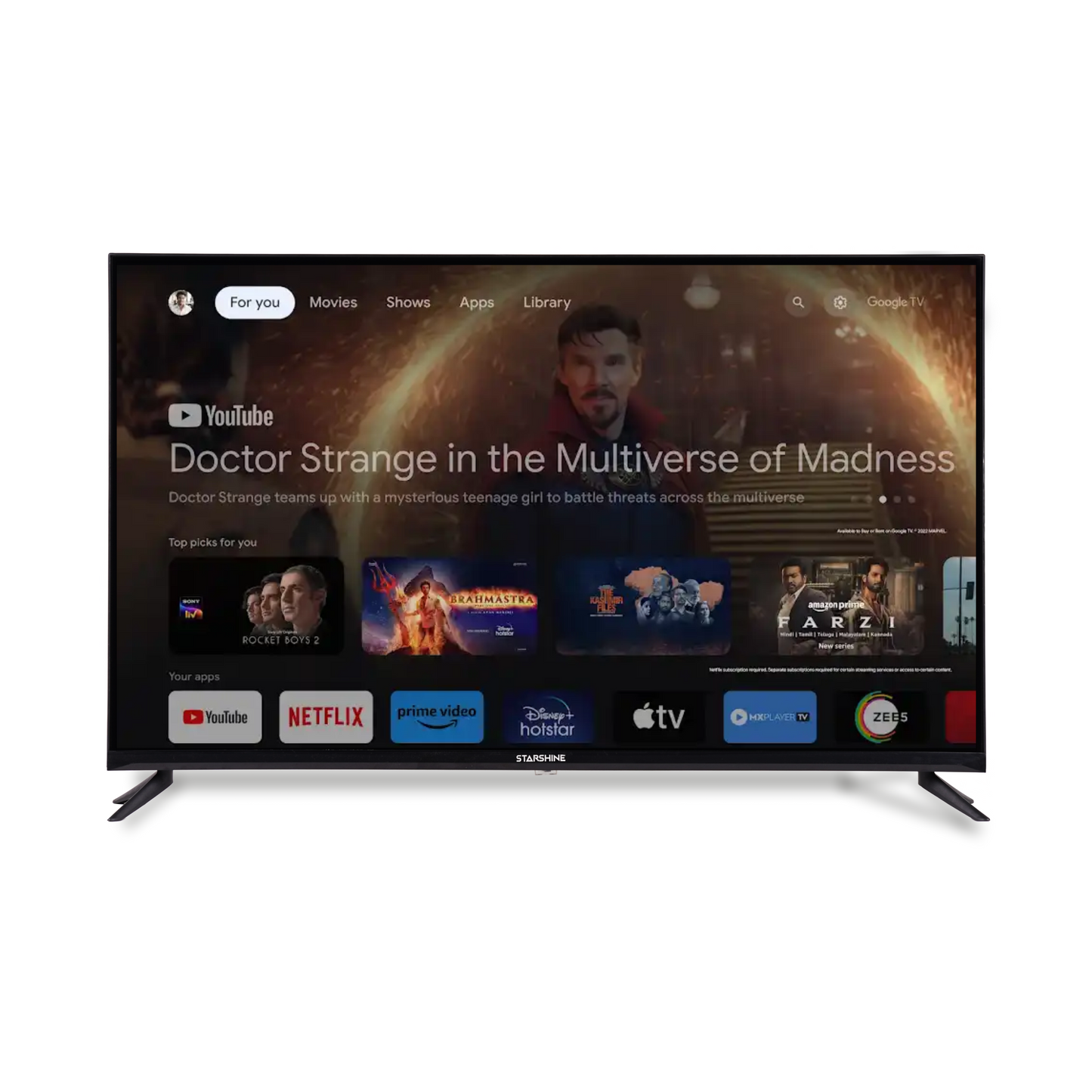 Starshine 108 cm (43 Inches) GOOGLE LED TV ATPL-3400 (Black) 3 Years Warranty