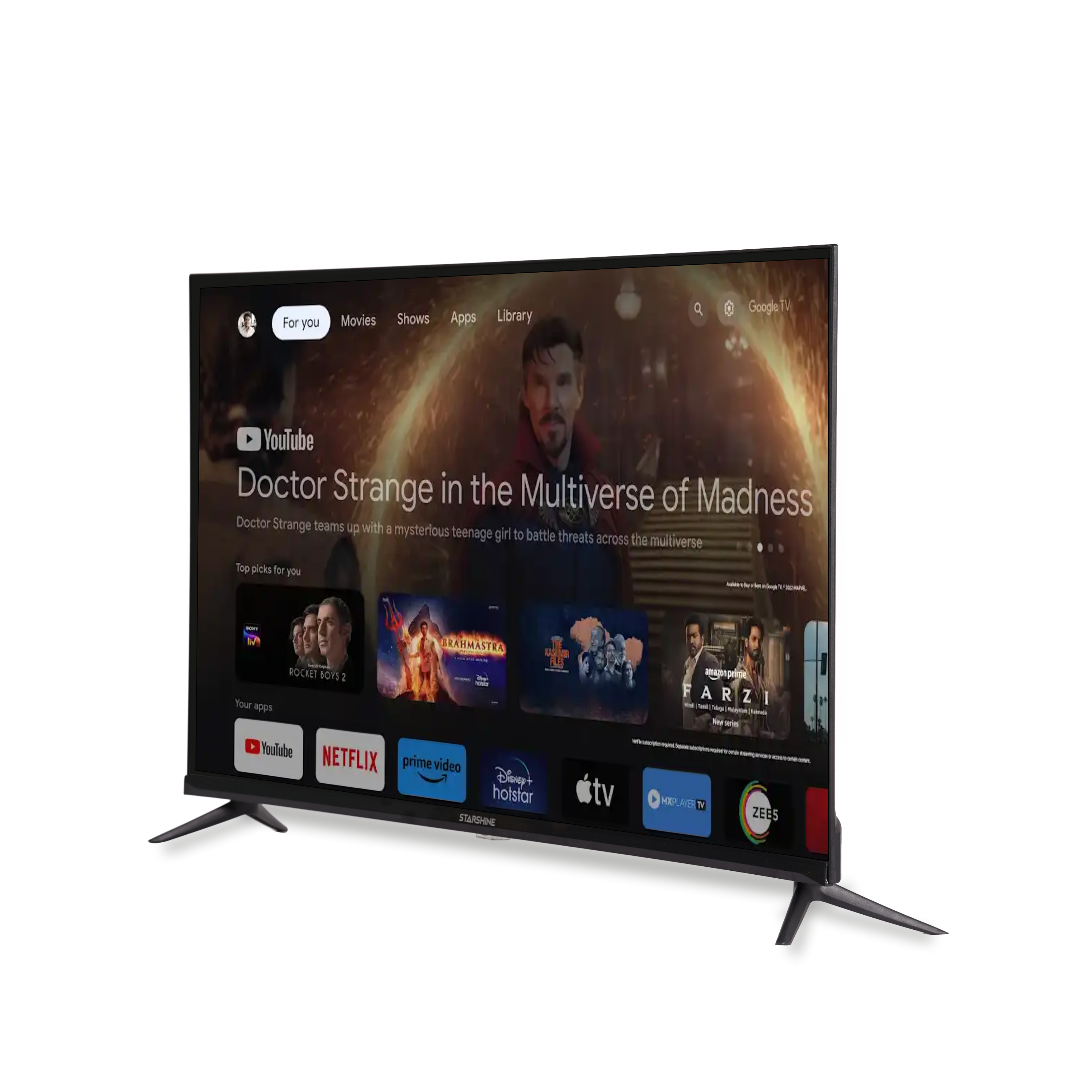 Starshine 55 Inch Smart LED TV Front View