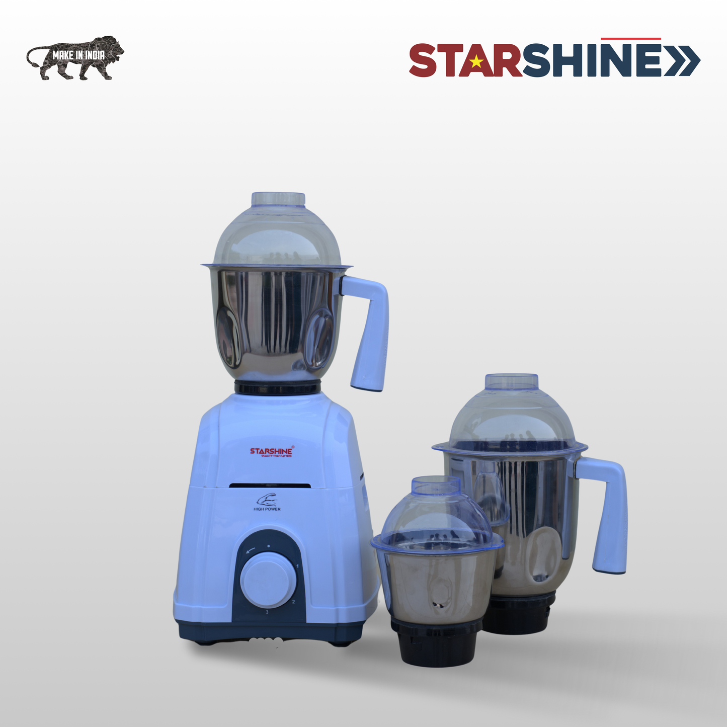 Starshine Thunder 1150W Mixer Grinder, 3 Jars (White)