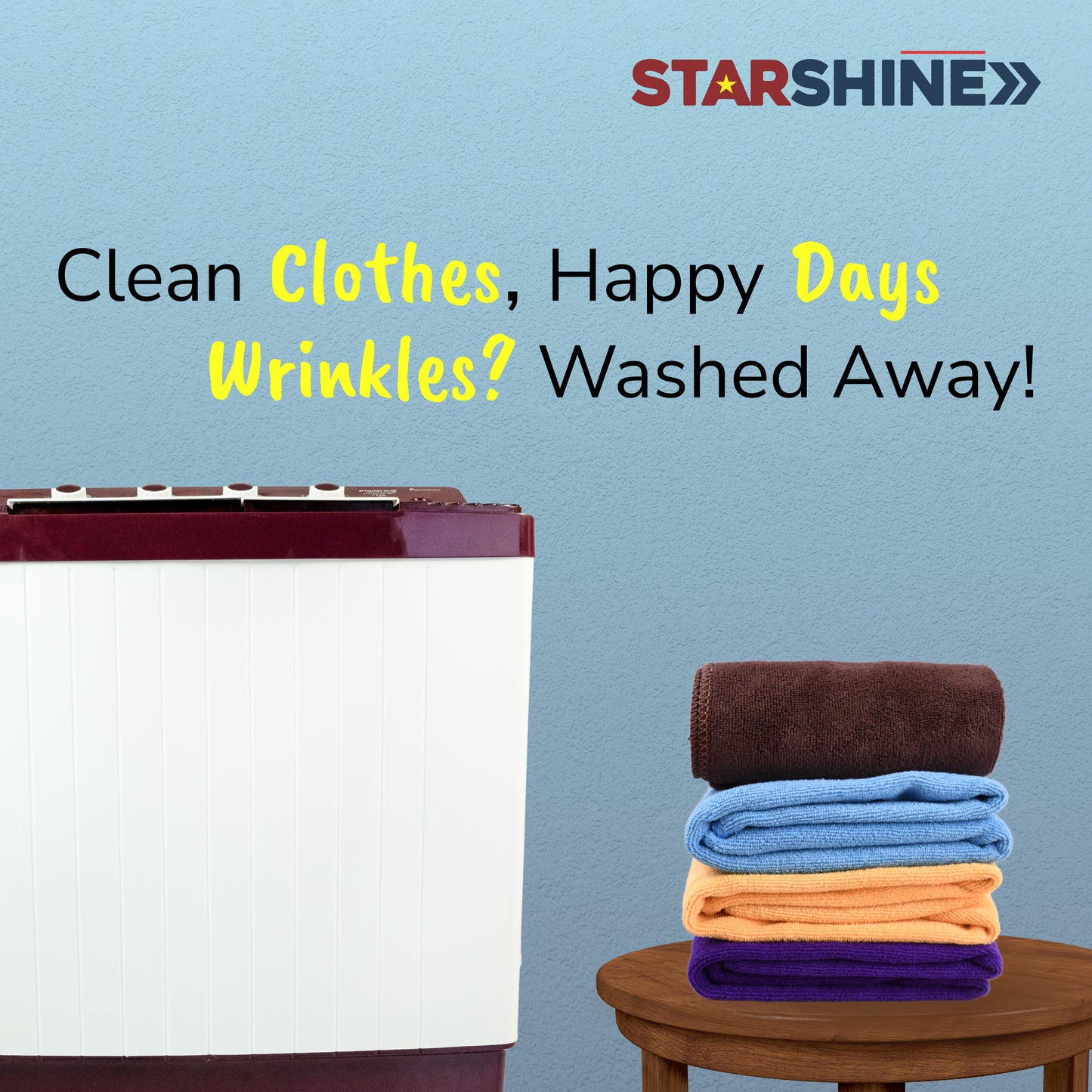 Starshine 7.2 Kg Semi-Automatic Top Loading Washing Machine