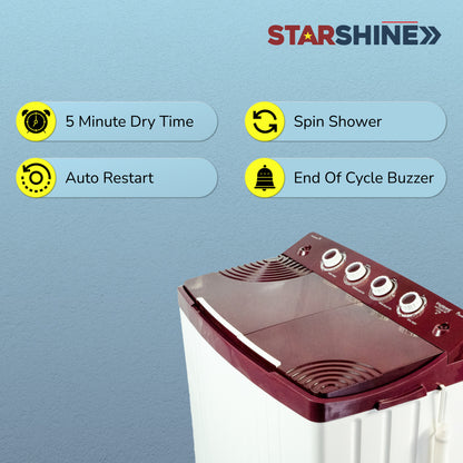 Starshine 7.2 Kg Semi-Automatic Top Loading Washing Machine