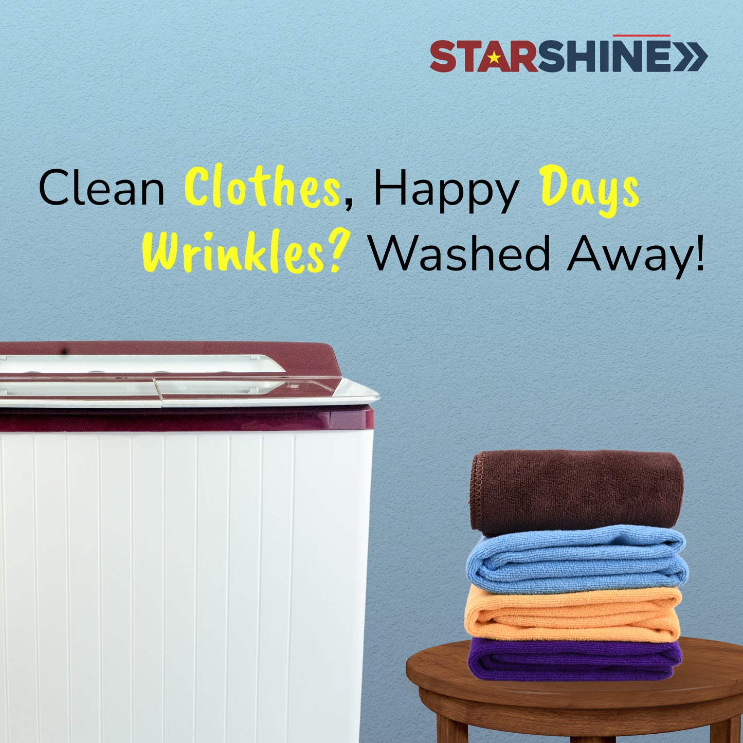 Starshine 8 Kg Semi-Automatic Top Loading Washing Machine